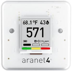 Aranet4 Home: Wireless Indoor Air Quality Monitor for Office or School (CO2, Temperature, Humidity and More) Portable, Battery Powered, E-Ink Screen, App for Configuration & Data History