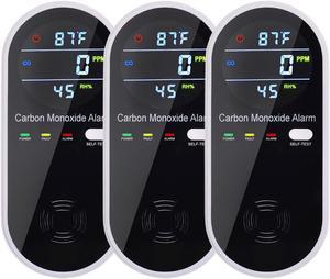 5-in-1 Carbon Monoxide & Gas Detector With HD Display - Plug-in Smoke Alarm With Battery Backup