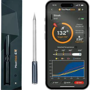4X Wireless Meat Thermometer for Grilling and Smoking, Bluetooth Temperature Probe with 4 Sensors, 650ft+ Range for BBQ, Smoker, Oven