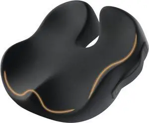 ProtoArc Seat Cushion for Tailbone Pain Relief, Office Chair Cushion, Coccyx Cushion, Ergonomic Memory Foam Seat Cushion for Home, Car, Pressure Relief Pad for Hip, Coccyx, All Day Comfort - Black