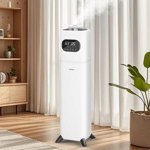 Humidifiers for Bedroom Large Room - 2.3Gal/9L Air Humidifier Large Room with Essential Oil Diffuser, Top Fill Cool Mist Humidifier for Home Bedroom Baby Nursery Whole House Office Plant White
