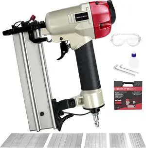 Pneumatic Brad Nailer Kit, Aluminum Magazine, Fires 18 Gauge 5/8" to 2" Brad Nails, with Carrying Case, Safety Glasses, 3000pcs NailsKT-F50B