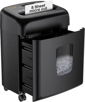 8 Sheet High Security Micro Cut Paper Shredder with 4 Gallon Pullout Basket, Credit Cards/Mail/Staples/Clips Shredder for Home Office Use (C206-G)