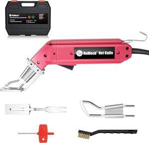 60W Fabric Cutter Rope Cutter, Pro Electric Hot Knife Heat Sealer with Adjustable Power, Cutting Tool Kit with Blades & Accessories (60W, RM-017)