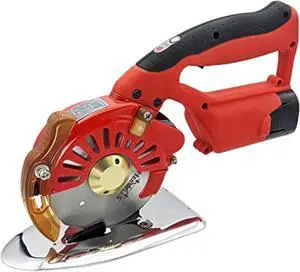 RK-BAT-100 5-Speed Cordless Electric Rotary Cutter for Cloth, Leather, Natural and Synthetic Fabrics  4 Inch Single & Multi-Layer Round Knife Cutting Machine