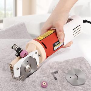 Electric Rotary Fabric Cutter, Multi-layer Electric Rotary Cutter for Fabric, 0.86" Cutting Thickness, Carpet Cutter Heavy Duty 2.5LB, with Replacement Blades, Sharpening Stones 110V