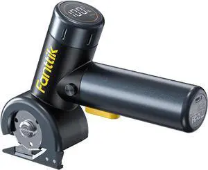 C8 Nano 3.7V Cordless Electric Scissors with LED Display, Rechargeable Cardboard Cutter with 2 Blades, EasySwap Blade Change, LED Light, for Thin Cardboard Carpet Leather - Black