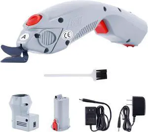 Wbt-1 Electric Fabric Scissors Cordless Fabric Shears Rechargeable Cloth Cutter for Carpet/Leather/Rubber/Paperboard (1 Battery & A Blade)