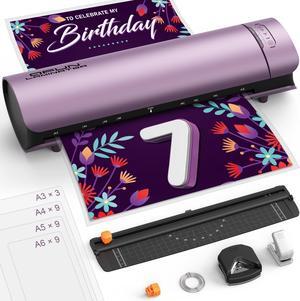 Office Presentation Laminator Machine 11x17 with Laminating Sheet A3/A4/A5, 3/5 Mil Thermal Cold Laminating Machine 13 inch Wide, 60s Warm-Up Lamination Machine, Personal Laminate Machine (Purple)