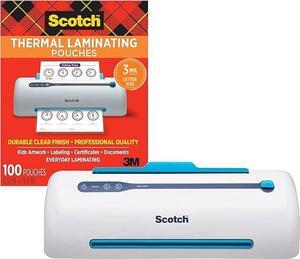 Thermal Laminator and Pouch Bundle, 2 Roller System, Never Jam Technology Automatically Prevents Misfed Items (TL906) with 100-Pack Scotch Thermal Laminating Pouches