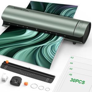 Machine 13 Inch Cold Thermal Laminate Machine for A3/A4/A5/A6, 60s Warm-up Lamination Machine 11x17 with 30 Laminating Sheets, 9 in 1 Personal Laminating Machine for Home Office School
