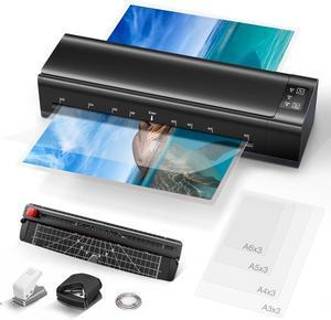 13 Inch Lamination Machine for A3/A4/A5/A6, With 6 in 1 Personal Desktop Cold & Hot A3 laminating machine, 60s Warm-Up Jam-Free laminator machine with 12 Pouches for Office, School, Home