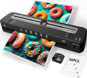 13 Inch Laminator Machine, 11x17 Laminator with 50 Laminating Sheets, Cold & Thermal Laminator Built-in Paper Cutter & Corner Rounder, A3 Laminating Machine for Classroom Home School