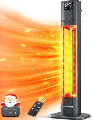 Outdoor Heaters, 1s Heating Carbon Infrared Patio Heaters With Remote, 9 Heat Levels, 24H Timer, IPX5 Waterproof, 42in Electric Space Heaters for Home, Office, Restaurant, Patio, and Garage