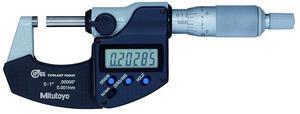 293-340-30 Digital Micrometer, Inch/Metric, Ratchet Stop, 0-1" (0-25.4mm) Range, 0.00005" (0.001mm) Resolution, +/-0.00005" Accuracy, Meets IP65 Specifications