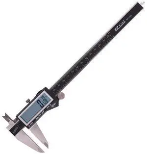 EZCal Digital Caliper 0-8"/200 mm - IP54 Electronic Caliper with Extra-Large LCD Display - Quick & Accurate Measurements in Inch, Metric, & Fraction Modes - Includes Case, Manual, & Battery