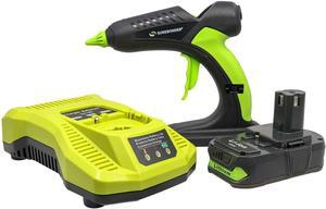 PRO2-60KIT 60 Watt Cordless Professional Heavy Duty Hot Glue Gun Kit-Full Size-Ryobi® Battery & Charger Included