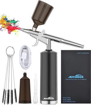 30PSI Air Brush Set, Rechargeable High Pressure Air Brush Compressor, Handheld Air Brush Gun, Air Brush Set, Portable Mini Air Brush for Hair & Nails, Cake Decorating, Makeup (Black 1)
