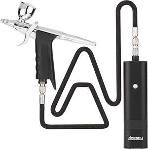 AHPPro High Pressure Cordless Airbrush Kit, Portable Airbrush Compressor,Connect Air hose Compressor for Makeup,Cake Decoration,Barber, Painting Model,Painting Nail Black
