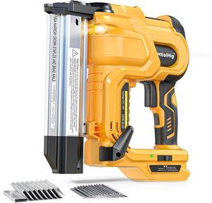 Brad Nailer for Dewalt 20V Battery (No Battery), 2-in-1 Electric Nail Gun/Staple Gun, 18 Gauge Nail Gun Battery Powered with 1000 Nails for Wood Carpentry, Adjustable Depth, 2 Modes