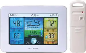 02041M Color Weather Station with Forecast, Temperature, Humidity,White