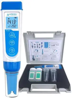 Instruments, LLC-AI314 Premium Series EC60 Waterproof Conductivity Pocket Tester Kit, ±1% F.S Accuracy, Easy Switch of EC/TDS/Salinity, Replaceable Probe