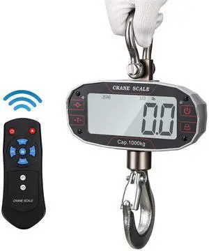 Rechargeable Crane Scale 2000lb Hanging Scale Digital Weight with Peak Hold and Remote Control LCD Display Industrial Heavy Duty Hang Scale for Farms CE Certified (2200lb, Rechargeable)
