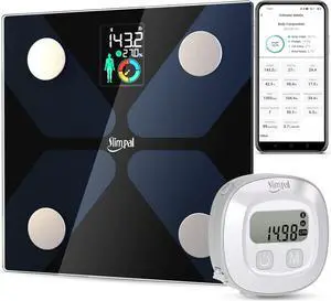 Body Fat Measuring Tape and Smart Scale for Body Weight and Fat with APP Digital Bathroom Scale for Weight Loss, Body Composition and Circumference Analyzer