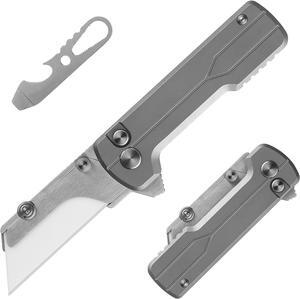 Otacle U1 Ti Folding Titanium Utility Knife with Ceramic Blade, Button Lock EDC Pocket Knife