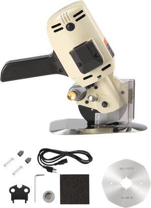 Rotary Fabric Cutter, 250W Electric Cloth Cutting Machine, 1.1" Cutting Thickness, Octagonal Knife, with Replacement Blade and Sharpening Stones, for Multi-Layer Cloth Fabric Leather