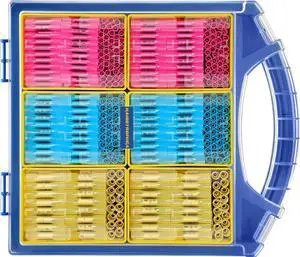 660PCS Marine Grade Heat Shrink Butt Connectors Kit,AWG 22-10 Waterproof Electrical Wire Connectors,Tinned Red Copper Butt Splice Connectors,with Removable Storage Bins(3Colors/3Sizes)