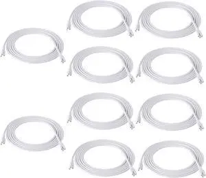 T5 T8 Extension Cords,10ft Lamp Connecting Wires,3-Prong Power Cables,Female to Female End Connectors for LED Tube,Under Cabinet,Shop Lights,Pack of 10