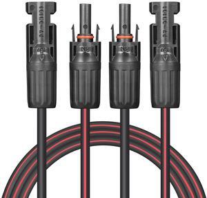 Solar Cable 50 Feet 2x10 AWG Twin Wire Solar Extension Cable, Copper Strand with Female and Male Connectors on Both Ends, Solar Panel Cable Wire & Adaptor for Home, Shop and RV Solar Panels