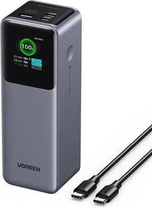 Nexode Power Bank 25000mAh 200W Laptop Portable Charger PD 3.1 Fast Charging 90Wh 3-Port Battery Pack with TFT Smart Display for MacBook Pro/Air/ipad/iPhone 16/Samsung S24/Dell/HP and More