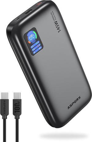24,000mAh 145W Laptop Portable Charger,TFT Smart Display, PD 3.1 Fast Charging 3-Port USB C Battery Pack for MacBook,ipad,iPhone 16/15/14/13,  XPS, Galaxy S24, Steam Deck etc