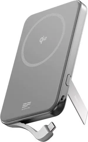 Rapid Power Bank, 5000mAh Qi2 Certified Wireless Magnetic Portable Charger, 30W Max Fast Charging Battery Pack with Built-in USB-C Cable & Stand for iPhone16/15/14/13/12 Series Only