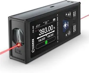 Dual Laser Measuring Tool, 393ft/120M Bilateral Laser Measurement Tool, Rechargeable Laser Measure with M/in/Ft 6 Units, Backlit LCD Display, Angle Sensor, Pythagorean Mode, Area and Volume