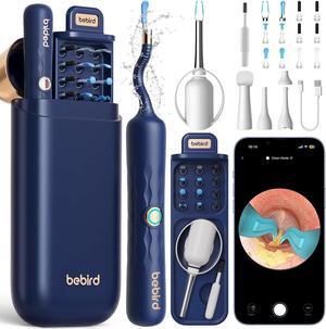 Earsight Plus Ear Wax Removal Tool Camera, Ear Cleaner with Flexible Wireless Ear Camera Otoscope, Painless Visual Ear Pick Tweezers Wax Remover, Portable Ear Cleaning Kit for Adults/Kids, Blue