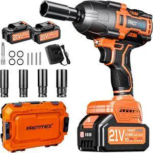 Impact Wrench, 900Ft-lbs (1200N.m) 1/2" Brushless Impact Gun, 21V High Torque Power Impact Driver, 2x4.0Ah Batteries Electric Impact Motor Variable Speeds for Car/Truck RV/Mower