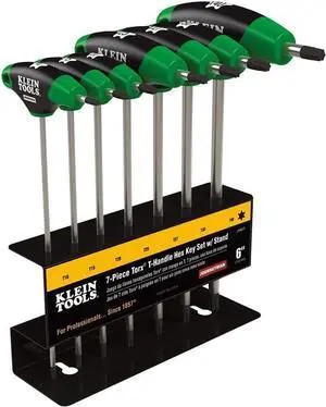 JTH67T Hex Key Set, TORX T-Handle Hex Key Allen Wrench Set with 6-Inch Blades, Stand Included, 7-Piece