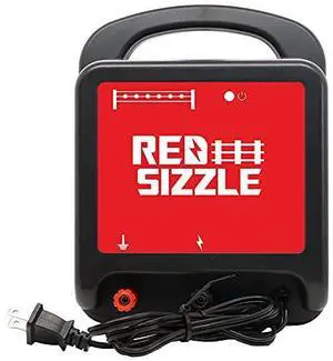 Electric Fence Charger for Large Pastures | Red Sizzle 62M | Plug in Electric Fence Energizer | 6.5 Joule | Strong Electric Fence for Livestock or Keep Out Bear, Deer, and More