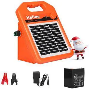 MINI400 30 Miles Solar Electric Fence Charger, 0.4 Joule Solar Electric Fence for Livestock, Horses, Cattle Sheep, Solar Fence Charger with Day or Night Mode, Easy Installation