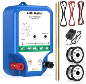 P4 Plus Electric Fence Energizer Plus Copper Ground Rod and Spool Aluminum Wire for Containing Dogs, Livestock and Preventing Wild Animals Intruding (P4 Plus Electric Fence Energizer Kit)