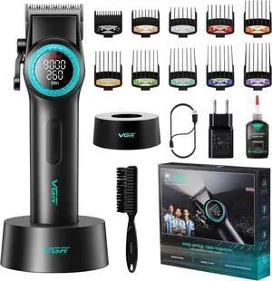 001 Professional Hair Clippers for Men, Cordless Barber Clippers for Hair Cutting, Carbon Steel Blade Hair Trimmers for Barbers, 9000RPM, LED Display, Black 001 Professional Hair Clippers for Men, Cordless Barber Clippers for Hair Cutting, Carbon Steel Blade Hair Trimmers for Barbers, 9000RPM, LED Display, Black