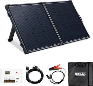100 Watt 12 Volt 9BB Cell Portable Solar Panel Suitcase w/ 30 Amp PWM Char Controller for Solar nerator, Power Station, Battery Charging, RV, Camping, Off-Grid
