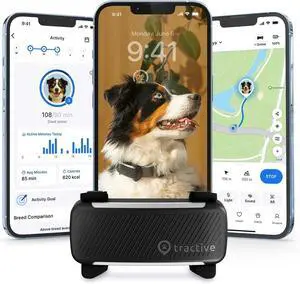 Smart Dog GPS Tracker | Live Pet Tracker with Virtual Fence | Vital Signs Monitoring of Heart & Respiratory Rate | k Monitoring | Dog Collar Attachment (Black)