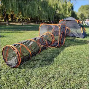 Catio Outdoor Cat Enclosures for Indoor Cats, 4-in-1 Outside Lar Playground Include Portable Cat Tent and Tunnel, for Cats and Other Pets