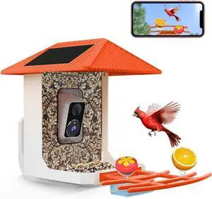 ® Smart Bird Feeder with Camera, 2.4G/5G Wi, 2.5K Video Birds Feeder with Solar Panel, AI Identify, Live View, Capture Bird Video, Instant Arrival Alerts, Ideal Gift for Father's Day