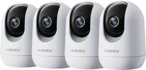 Pet Camera with Phone App, Indoor Security Camera, 2.4/5GHz Wi Cameras for Home Security, Wired Cameras for Dog/Elder/Baby, Motion Trac, PT, 24/7, Two-Way Audio, 2K Night Vision (4 Pack)