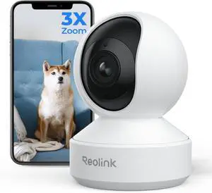 Smart 4K UHD Pan & Tilt Dual-Band Wi- 6 Indoor Security Camera with 3X Optical Zoom, Auto-Trac, People/Pet Detection, Crying Sound Detection, Privacy Mode, and Bluetooth Setup, E1 Zoom